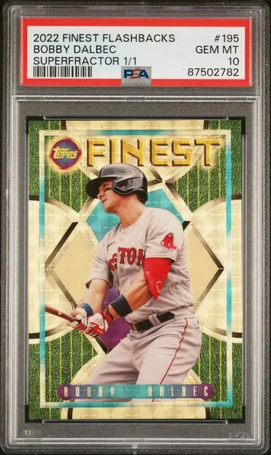2022 Topps Finest Bobby Dalbec Flashbacks Superfractor #195 card image