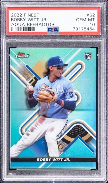 2022 Topps Finest Bobby Witt Jr. Aqua Refractor #62 card image