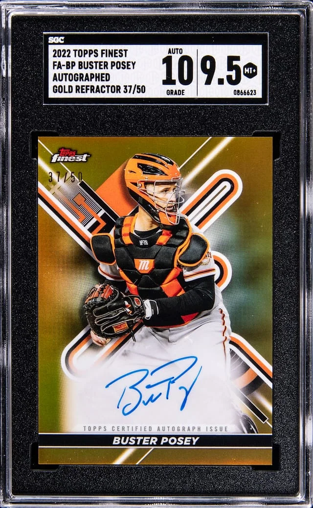 2022 Topps Finest Buster Posey Gold Refractor #FA-BP card image
