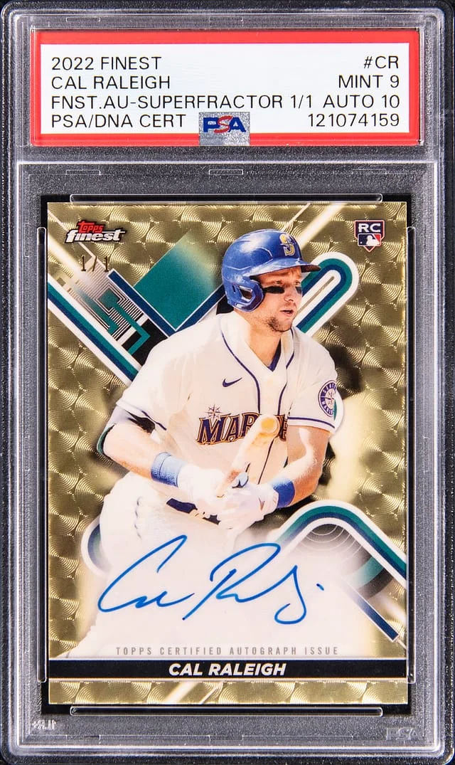 2022 Topps Finest Cal Raleigh Autograph SuperFractor #FA-CR card image