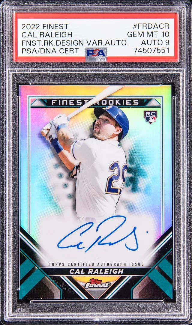 2022 Topps Finest Cal Raleigh Finest Design Variation Autograph #FRD-ACR card image
