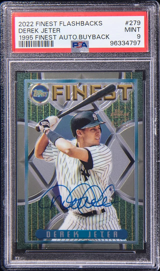 2022 Topps Finest Derek Jeter Flashbacks '95 Finest Autograph Buyback #279 card image