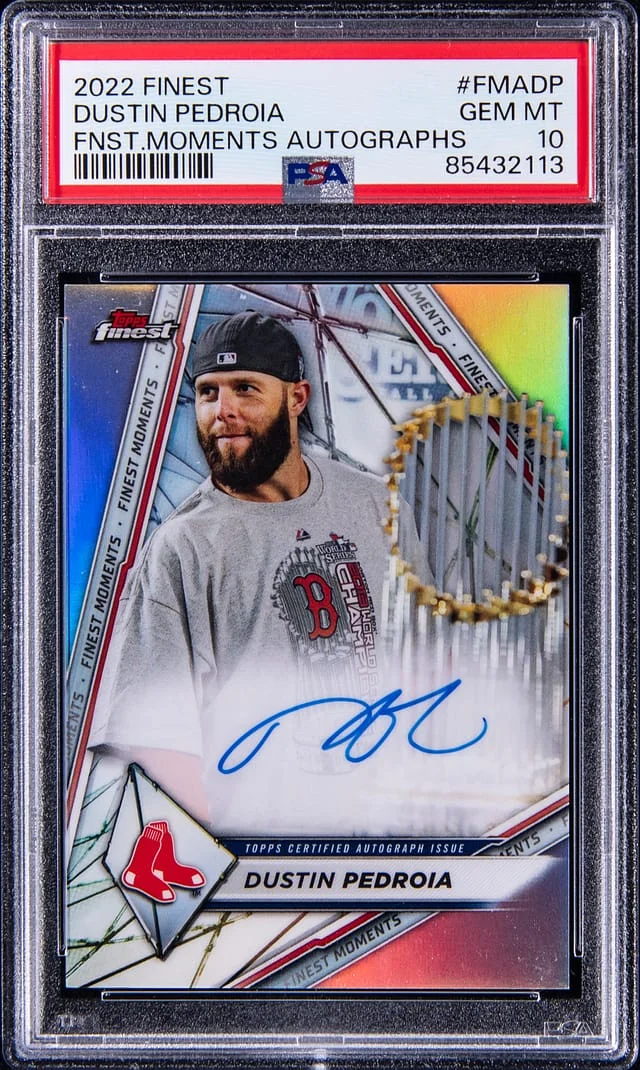 2022 Topps Finest Dustin Pedroia Moments Autographs #FMADP card image