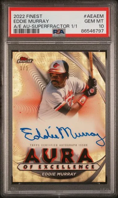 2022 Topps Finest Eddie Murray Aura Of Excellence Autographs Superfractor #AEA-EM card image