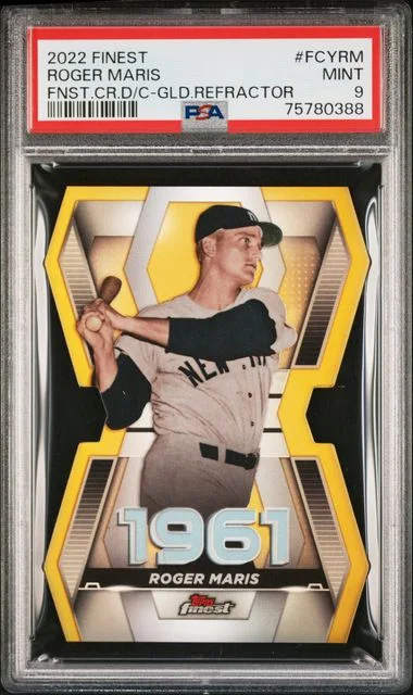 2022 Topps Finest Finest Career Die-Cuts Gold Refractor Fcyrm Roger Maris #no-number card image