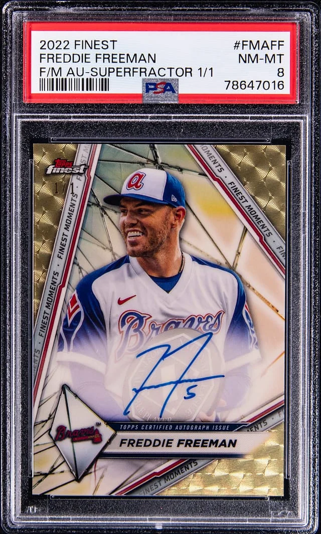 2022 Topps Finest Freddie Freeman Moments Autograph Superfractor #FMA-FF card image