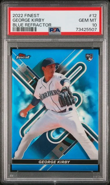 2022 Topps Finest George Kirby Blue Refractor #12 card image