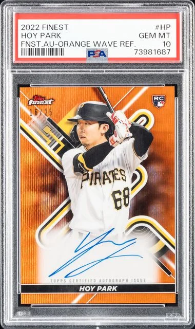 2022 Topps Finest Hoy Park Finest Autographs Orange Wave Refractor #HP card image