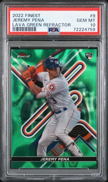 2022 Topps Finest Jeremy Pena Lava Green Refractor #9 card image