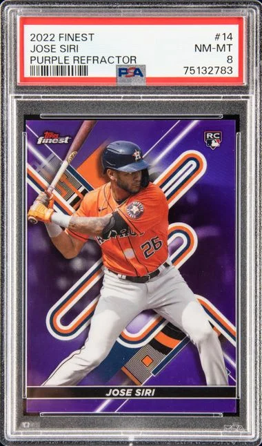 2022 Topps Finest Jose Siri Purple Refractor #14 card image