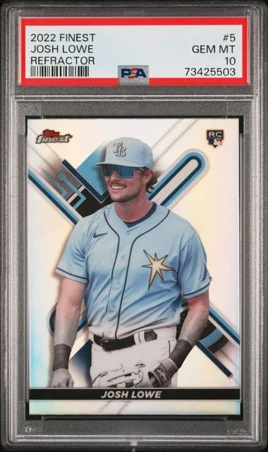 2022 Topps Finest Josh Lowe Purple Refractor #5 card image