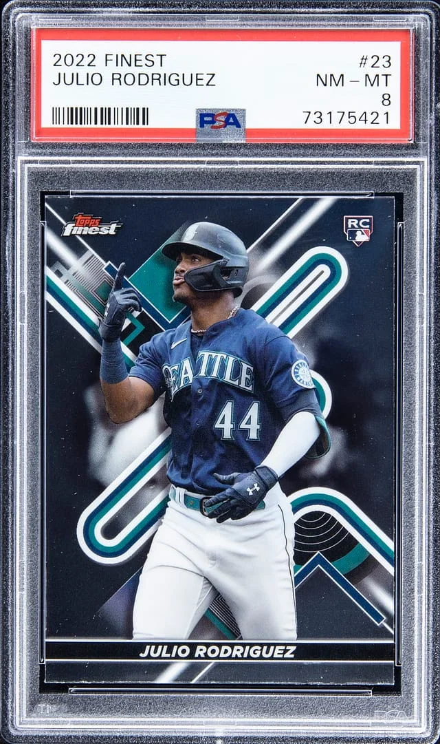2022 Topps Finest Julio Rodriguez Aqua Shimmer Refractor #23 card image