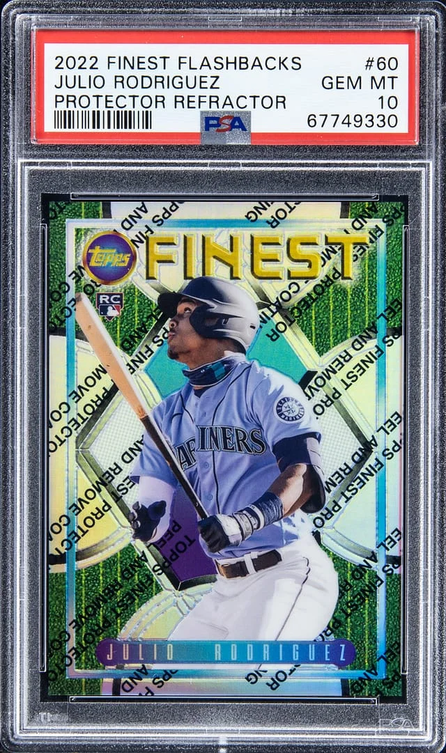 2022 Topps Finest Julio Rodriguez Flashbacks Protector Refractor #60 card image