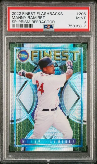 2022 Topps Finest Manny Ramirez Flashbacks SP Prism Refractor #205 card image