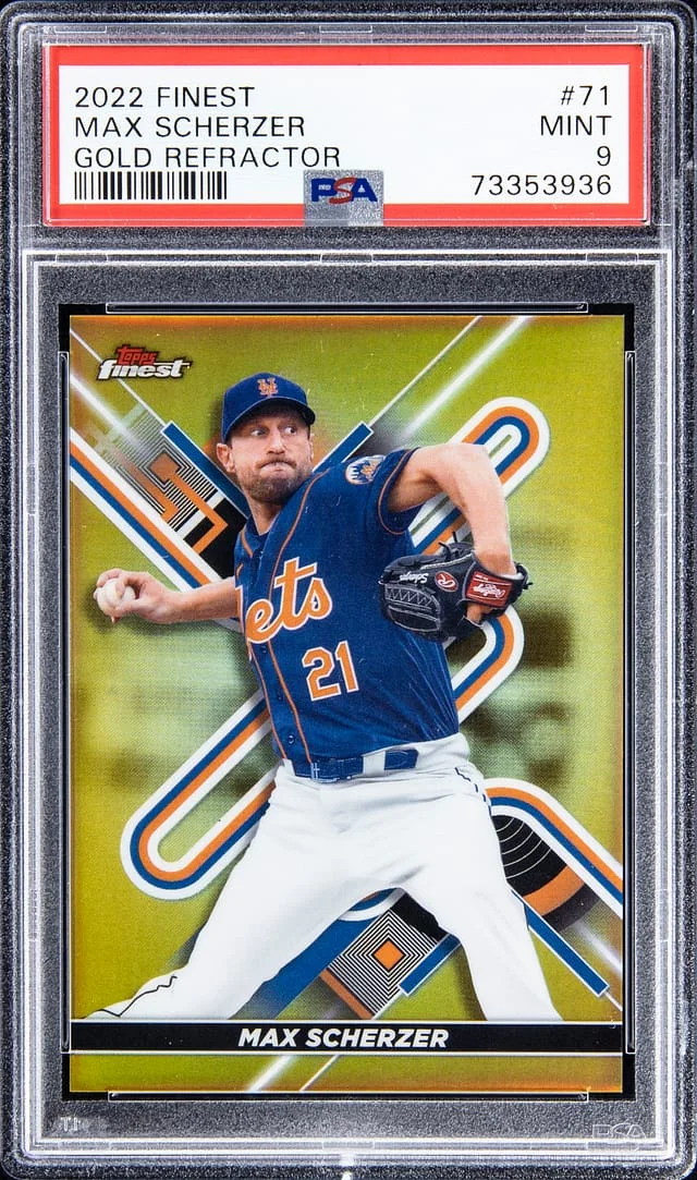 2022 Topps Finest Max Scherzer Gold Refractor #71 card image