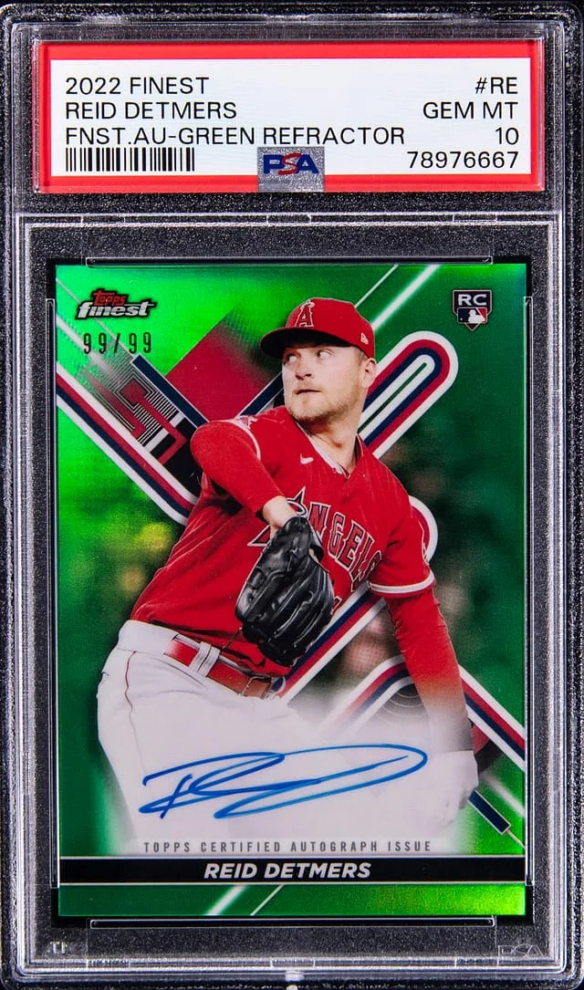 2022 Topps Finest Reid Detmers Autograph Green Refractor #FA-RE card image