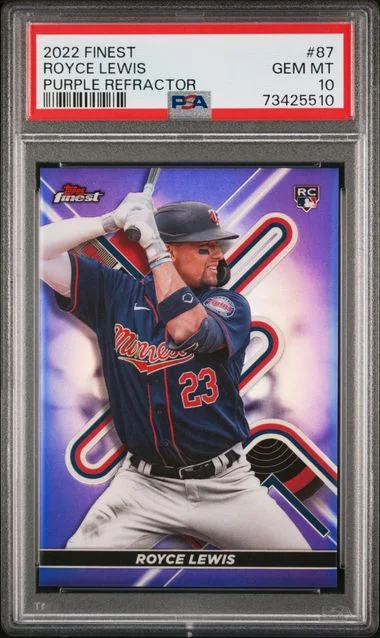 2022 Topps Finest Royce Lewis Purple Refractor #87 card image