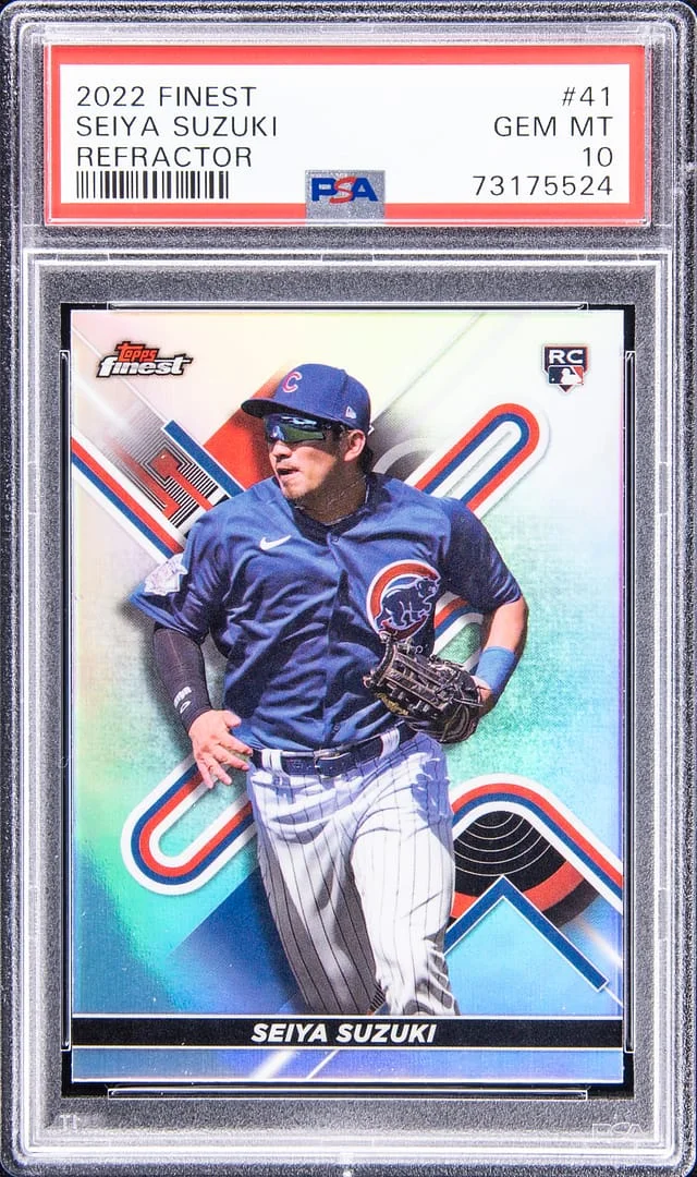 2022 Topps Finest Seiya Suzuki Purple Refractor #41 card image
