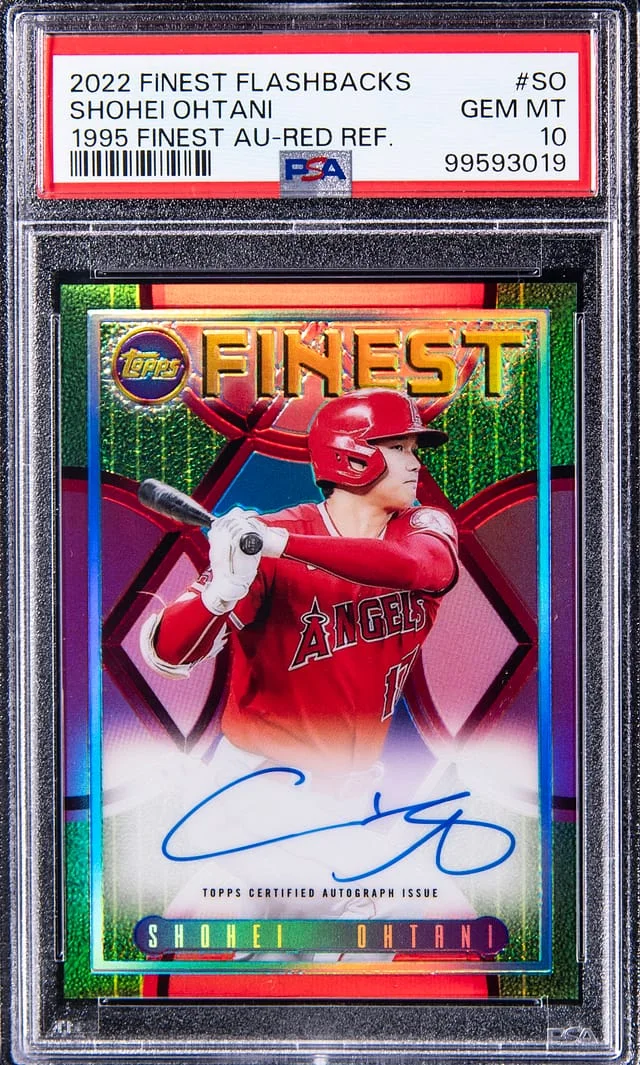 2022 Topps Finest Shohei Ohtani Flashback 1995 Finest Autographs SuperFractor #95FA-SO card image