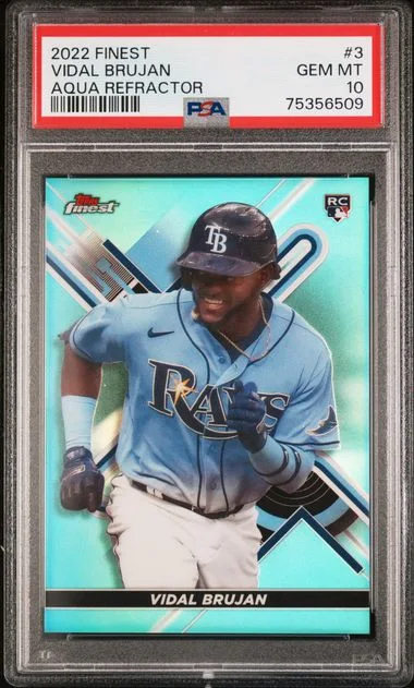 2022 Topps Finest Vidal Brujan Aqua Refractor #3 card image