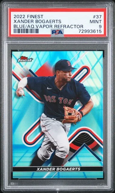 2022 Topps Finest Xander Bogaerts Blue/Aqua Vapor Refractor #37 card image