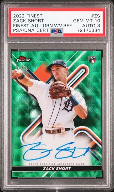 2022 Topps Finest Zack Short Autographs Green Wave Refractor #FA-ZS card image