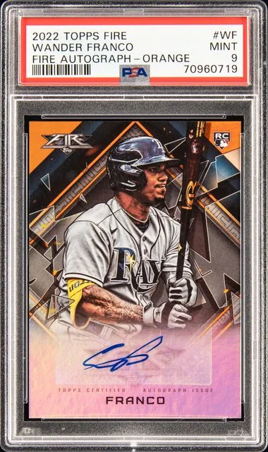 2022 Topps Fire Fire Autographs Orange Wf Wander Franco #no-number card image