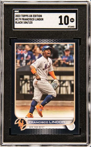 2022 Topps Francisco Lindor UK Edition Black #179 card image