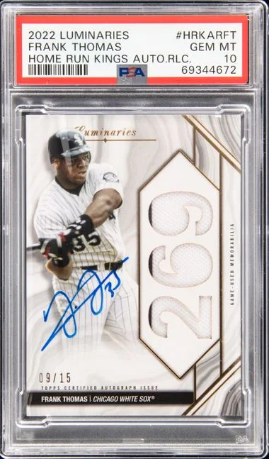 2022 Topps Frank Thomas Luminaries Home Run Kings Autograph Relics #HRKAR-FT card image