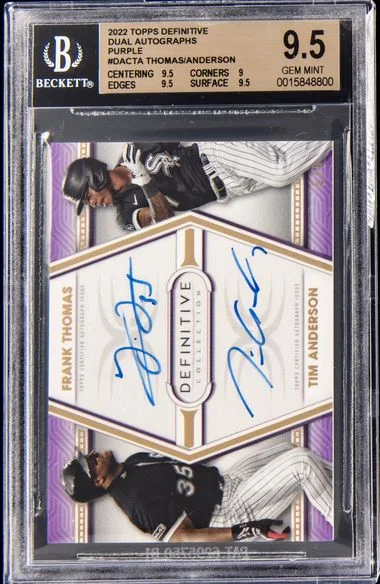 2022 Topps Frank Thomas/Tim Anderson Definitive Dual Autograph Collection Purple #DACTA card image