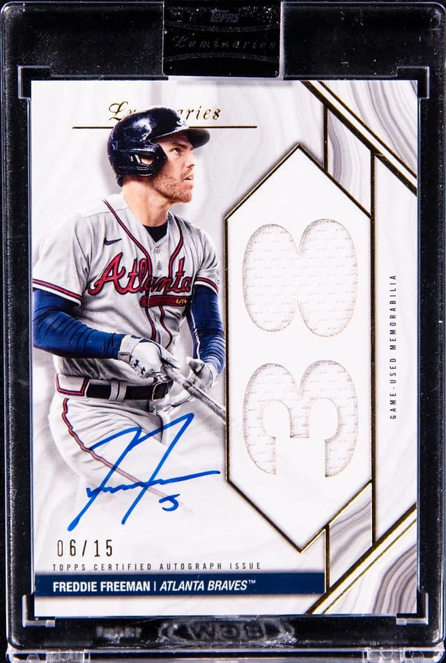 2022 Topps Freddie Freeman Luminaries Home Run Kings Autographed Relics #HRKAR-FF card image