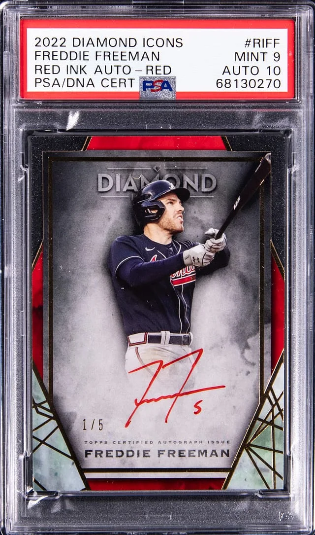 2022 Topps Freddie Freeman Diamond Icons Red Ink Autograph #RIFF card image