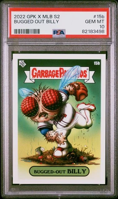 2022 Topps Garbage Pail Kids Alex Pardee 15B Bugged Out Billy Gpk X MLB Series #2 card image