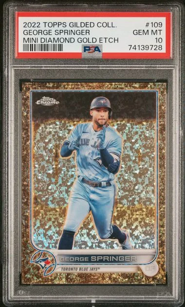 2022 Topps George Springer Gilded Collection Mini Diamond Gold Etch #109 card image