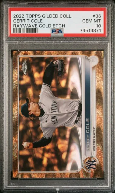 2022 Topps Gerrit Cole Gilded Collection Raywave Gold Etch #36 card image