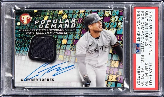 2022 Topps Gleyber Torres Pristine Popular Demand Autographed Relic #PDAR-GT card image