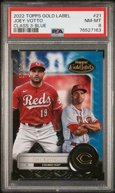 2022 Topps Gold Label Joey Votto Class 3-Blue #21 card image