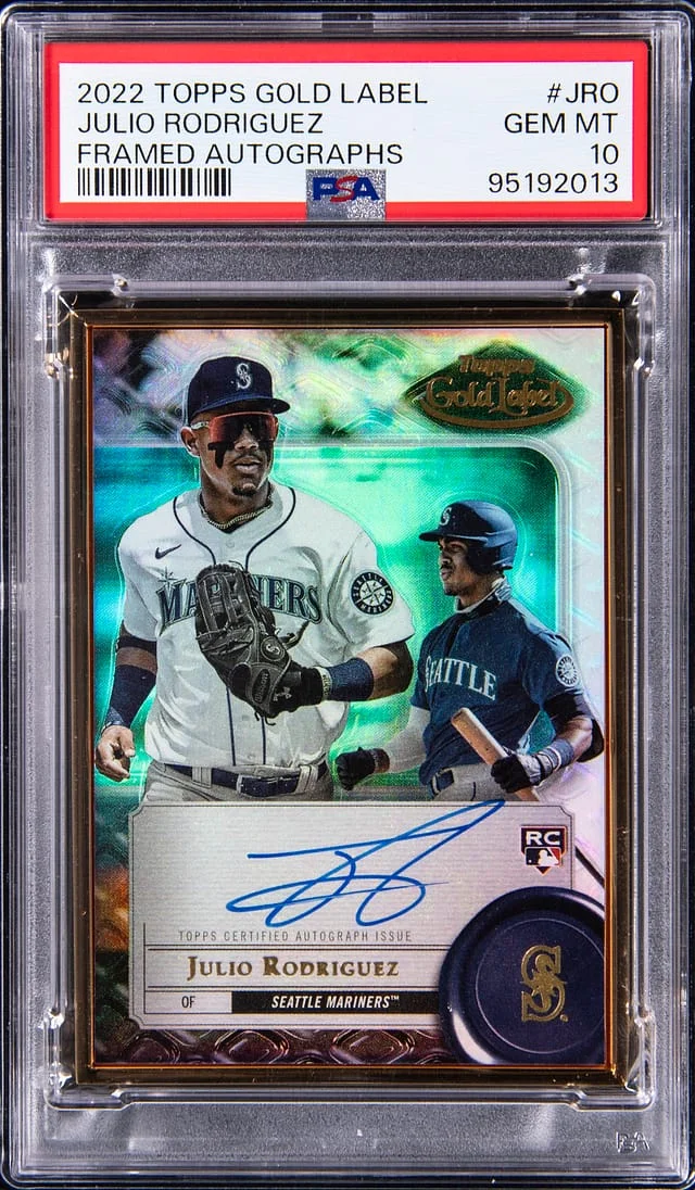 2022 Topps Gold Label Julio Rodriguez Framed Autograph #FA-JRO card image