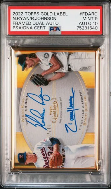 2022 Topps Gold Label Nolan Ryan/Randy Johnson Framed Dual Autographs #FDA- card image