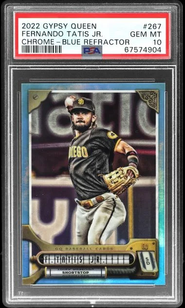 2022 Topps Gypsy Queen Fernando Tatis Jr. Chrome Blue Refractor #267 card image