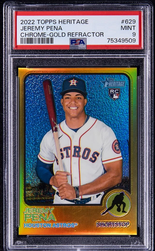 2022 Topps Heritage Chrome Jeremy Pena Gold Refractor #629 card image