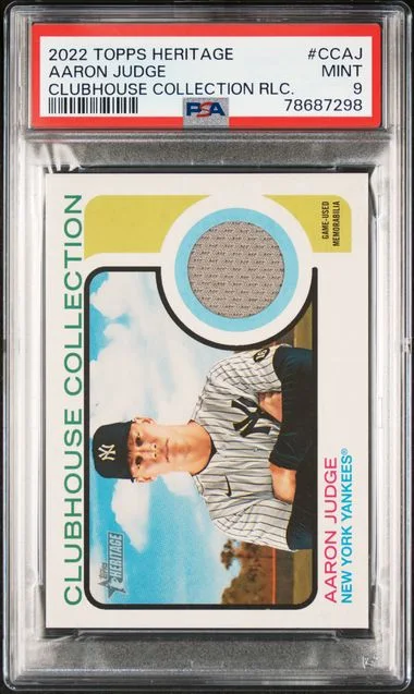 2022 Topps Heritage Clubhouse Collection Relics Ccaj Aaron Judge #no-number card image