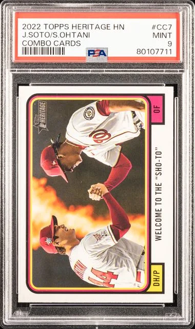 2022 Topps Heritage High Number Juan Soto/Shohei Ohtani Combo Cards #CC7 card image