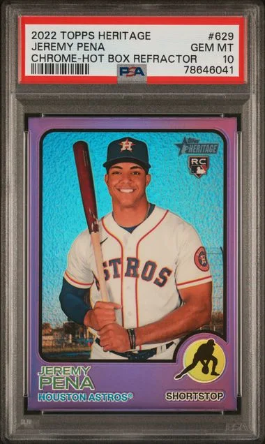 2022 Topps Heritage Jeremy Pena Chrome-Hot Box Refractor #629 card image