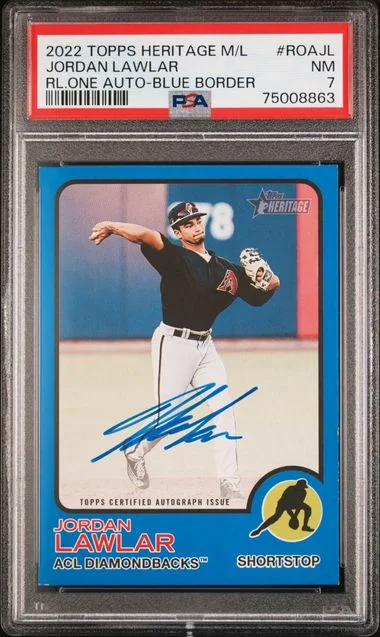 2022 Topps Heritage Jordan Lawlar Real One Autographs Blue Border #ROA-JL card image