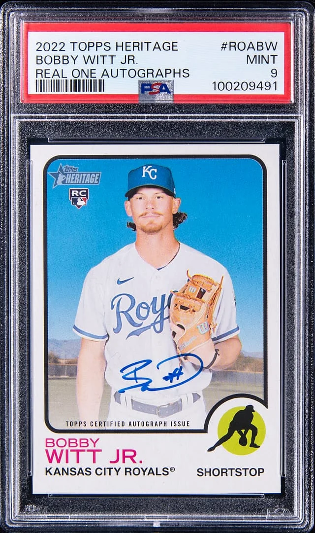 2022 Topps Heritage Real One Bobby Witt Jr. Autograph #ROA-BW card image