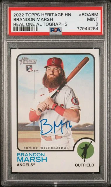 2022 Topps Heritage Real One Brandon Marsh Autograph #ROABM card image