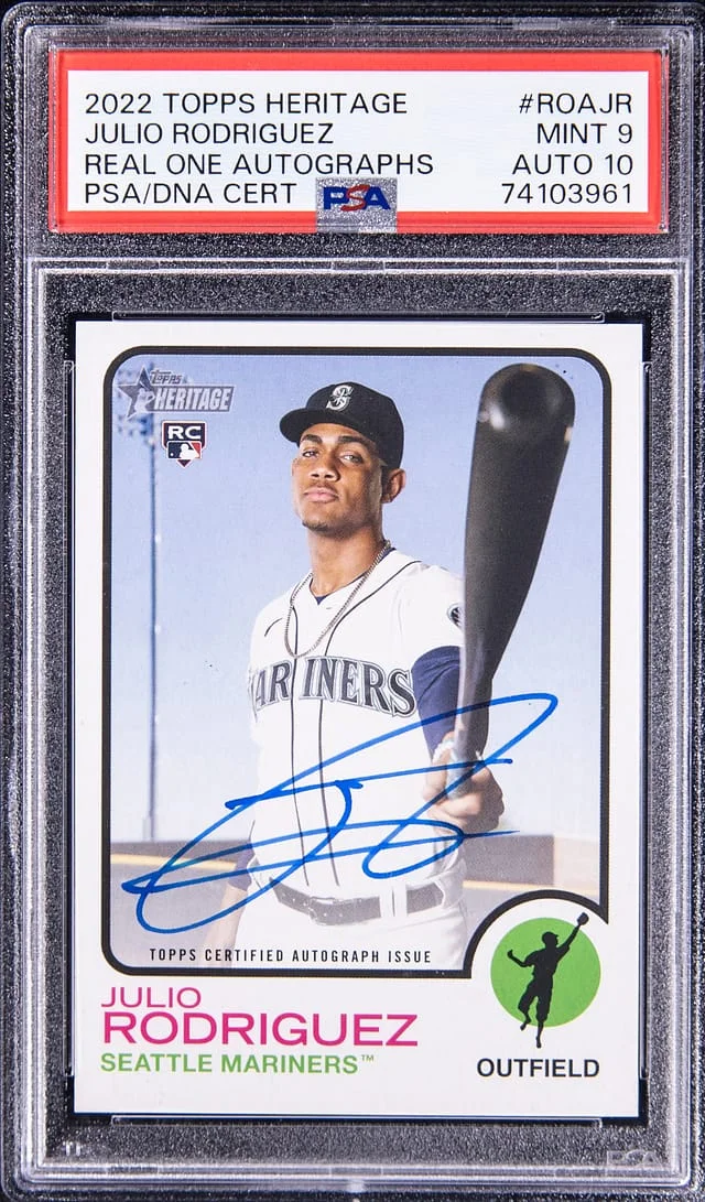 2022 Topps Heritage Real One Julio Rodriguez Autograph #ROAJR card image
