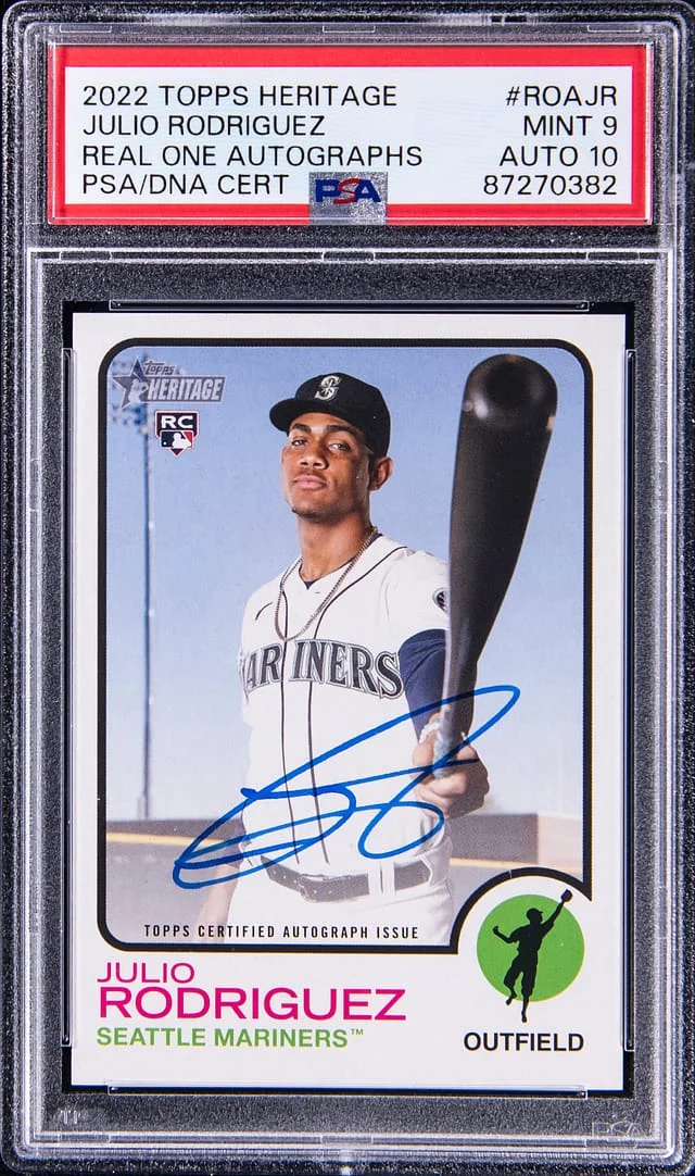 2022 Topps Heritage Real One Julio Rodriguez Autograph #RPA-JR card image