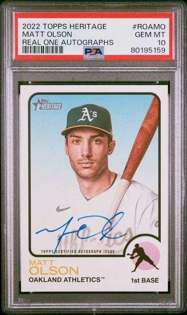 2022 Topps Heritage Real One Matt Olson Autograph #ROAMO card image